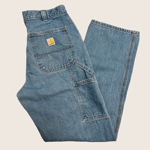 Carhartt WIP Single Knee Loose Straight Carpenter Jeans Light Blue Wash 32 x 30